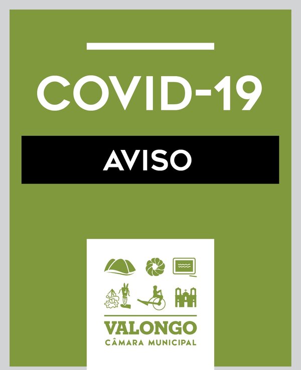 Aviso sobre COVID-19 da Câmara Municipal de Valongo.