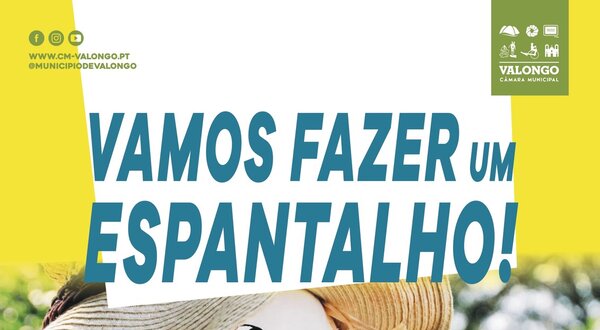 Cartaz a promover a construção de espantalhos com materiais reciclados.