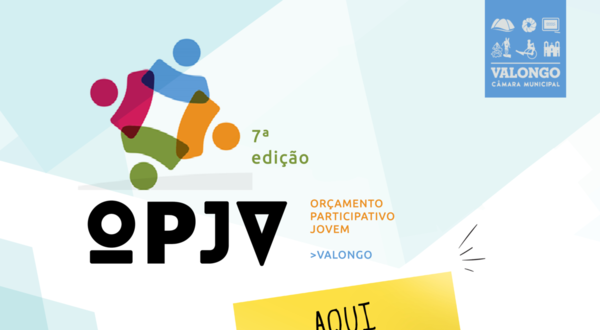 Cartaz do OPJV com jovens a participar e mensagem de envolvimento.