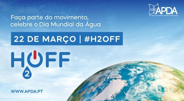 Imagem do planeta Terra com texto sobre o Dia Mundial da Água.