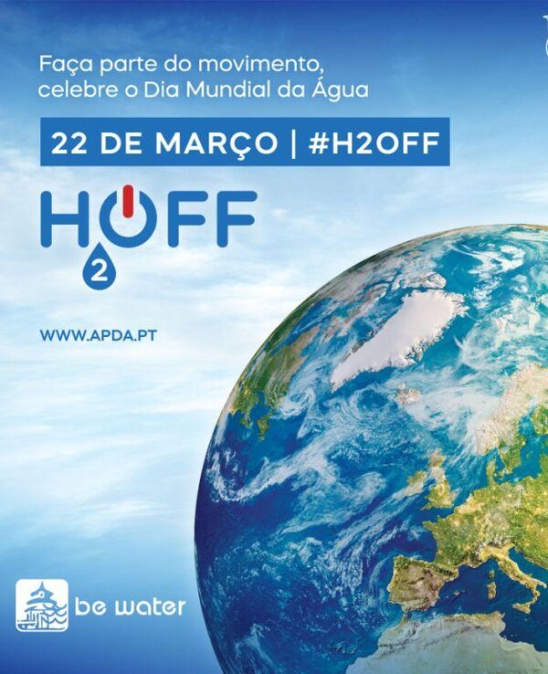 Imagem do planeta Terra com texto sobre o Dia Mundial da Água.