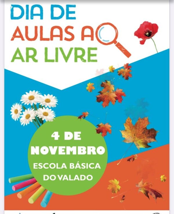 Cartaz sobre o Dia de Aulas ao Ar Livre na Escola Básica do Valado.