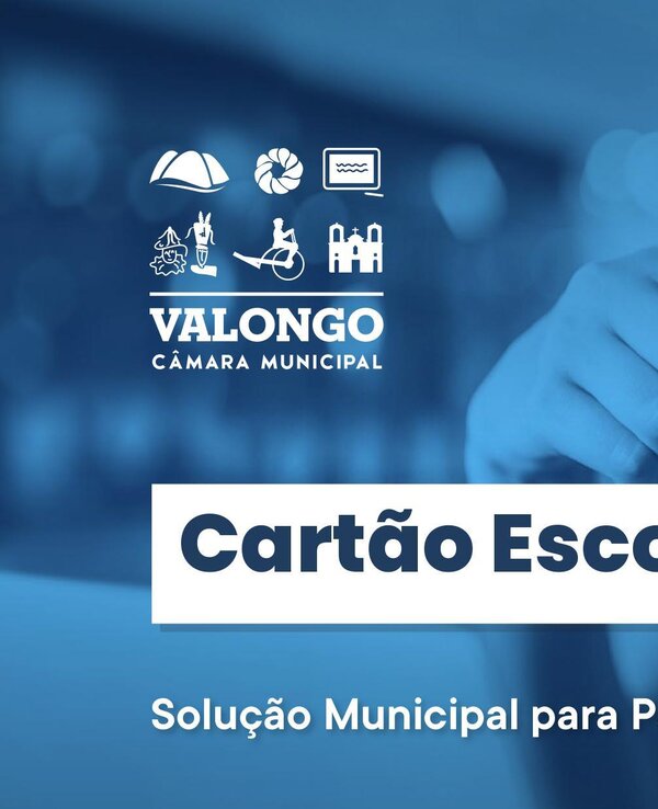 Imagem promocional do Cartão Escolar Pré-Pago da Câmara Municipal de Valongo.