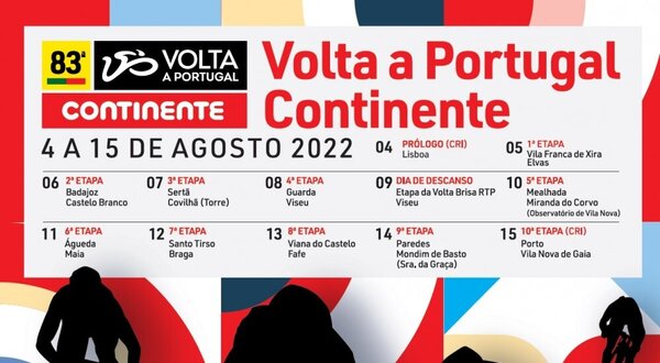 Cartaz da 83ª Volta a Portugal, com datas e etapas da corrida.