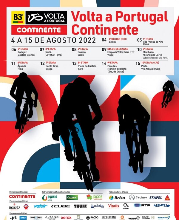 Cartaz da 83ª Volta a Portugal, com datas e etapas da corrida.