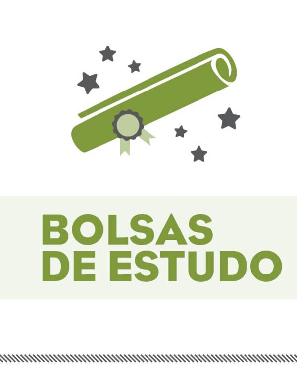 Imagem de um diploma enrolado com estrelas, representando bolsas de estudo.