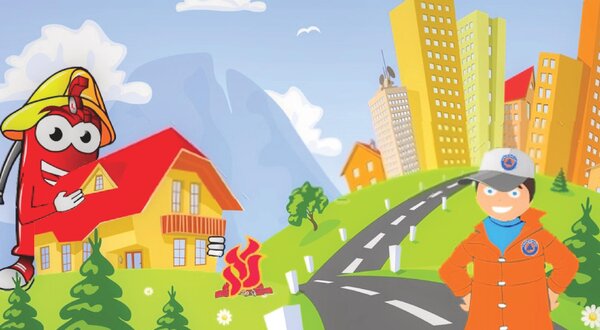 Cartaz colorido sobre o Dia Mundial da Proteção Civil com eventos programados.