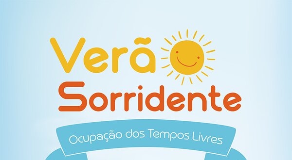 Cartaz do evento 'Verão Sorridente' com datas e informações de inscrição.