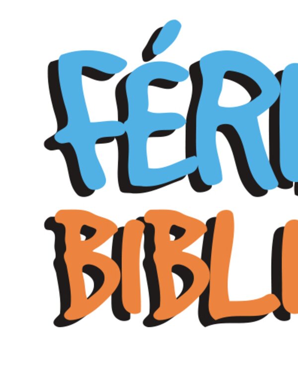 Texto colorido que diz 'Férias na Biblioteca' com um globo terrestre.