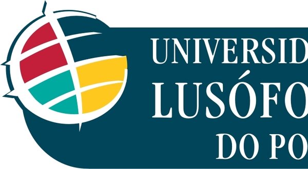 Logótipo da Universidade Lusófona do Porto com cores vibrantes.