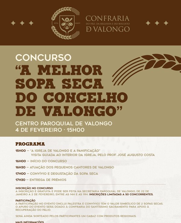Cartaz do concurso 'A Melhor Sopa Seca do Concelho de Valongo'.