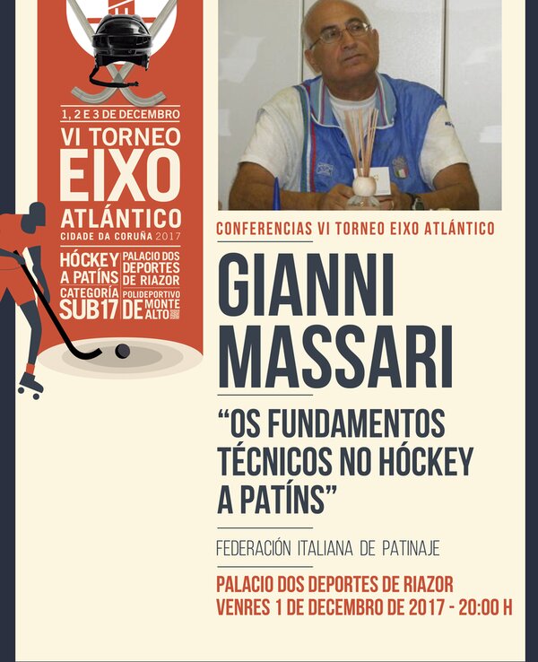 Cartaz do VI Torneio Eixo Atlântico com Gianni Massari e detalhes do evento.