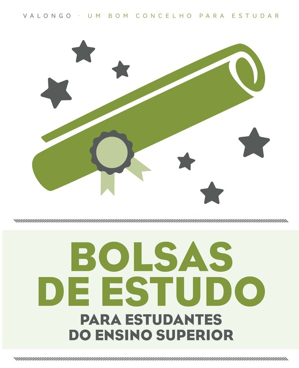 Imagem promocional sobre bolsas de estudo para estudantes universitários.