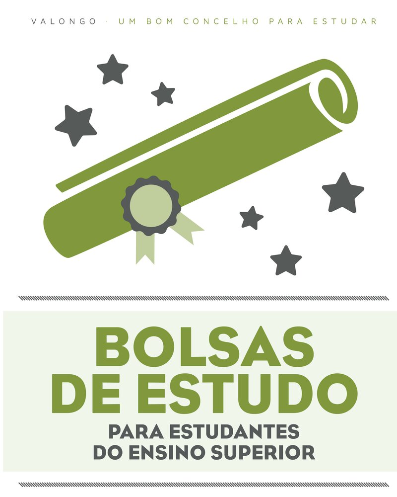 Imagem promocional sobre bolsas de estudo para estudantes universitários.