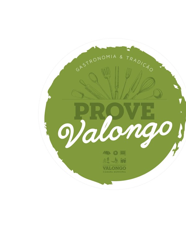 Logotipo do evento 'Prove Valongo', destacando gastronomia e tradição.