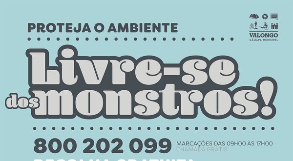 Cartaz sobre recolha gratuita de lixo, com eletrodomésticos e móveis.