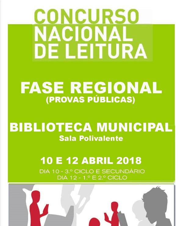 Cartaz do Concurso Nacional de Leitura, com datas e local do evento.