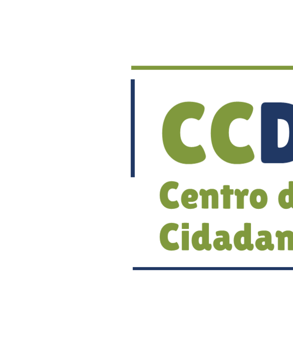 Logotipo do Centro de Cidadania Digital com impressão digital e texto.