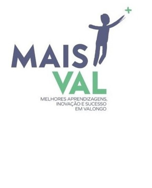 Logotipo do projeto 'Mais Val' com foco em aprendizagem e inovação em Valongo.