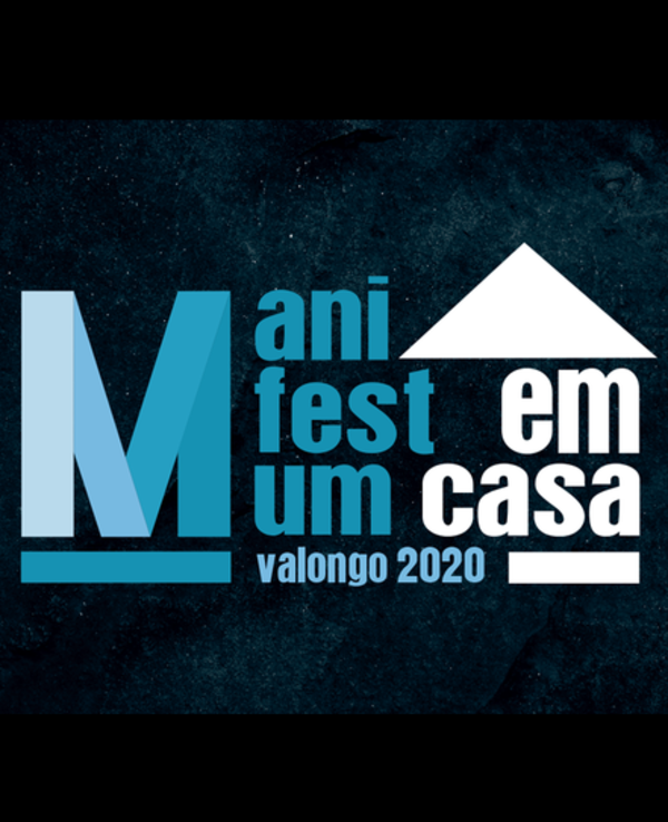Logotipo do evento 'Manifest em Casa' Valongo 2020, com letras estilizadas.