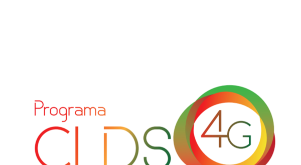 Logotipo do Programa CLDS 4G, com texto colorido e círculos interligados.