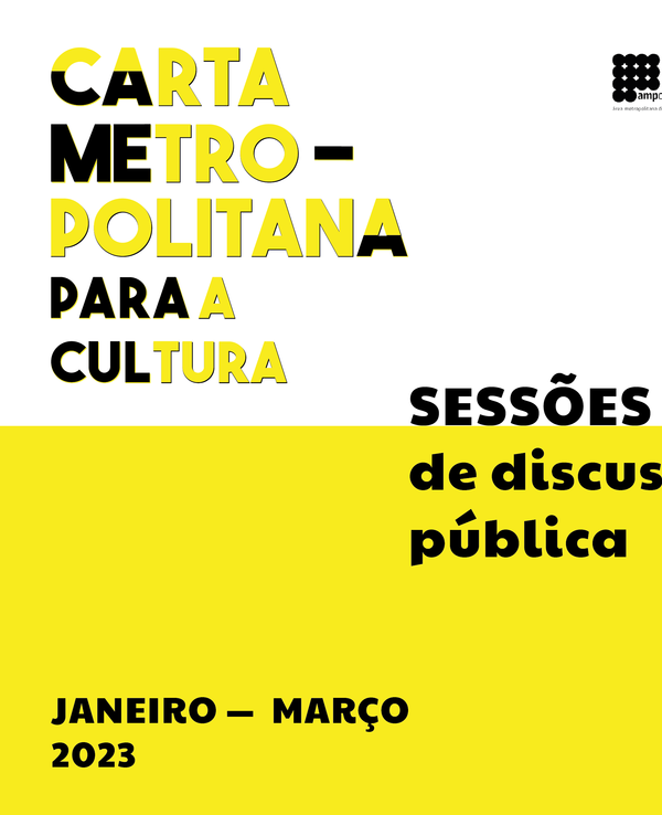 Cartaz sobre sessões de discussão pública da Carta Metropolitana para a Cultura.