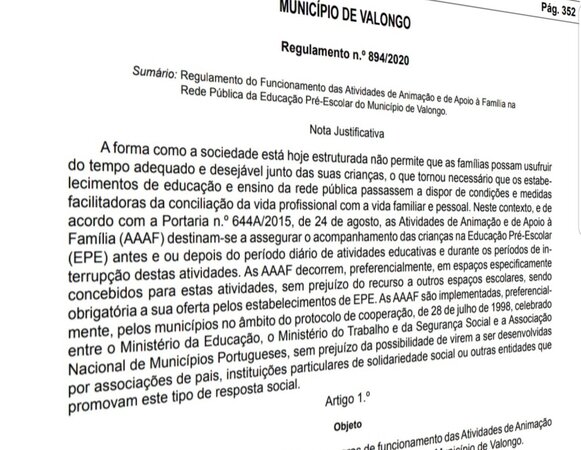 Educação: novos regulamentos das AAAF e CAF