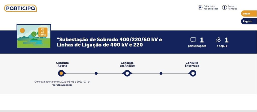 Consulta pública - Licenciamento Único Ambiental do projeto “Subestação de Sobrado e Linhas de Li...