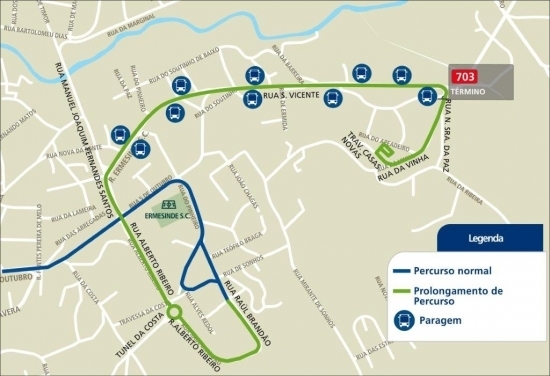 Prolongamento da Linha 703 em Alfena