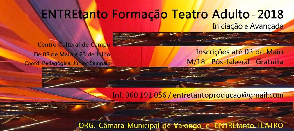 EntretantoTeatro e Câmara de Valongo promovem ação de Formação em Teatro para adultos